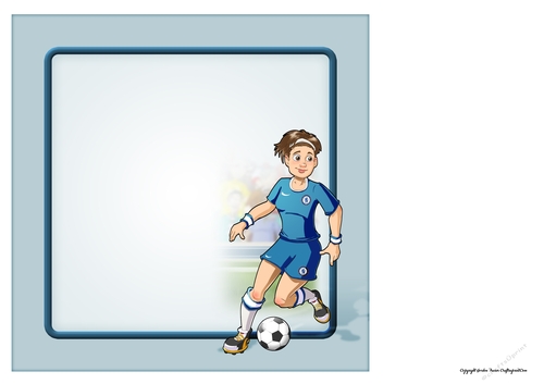 Womens Football Dudess Blue Strip 8x8 Quick Card Insert