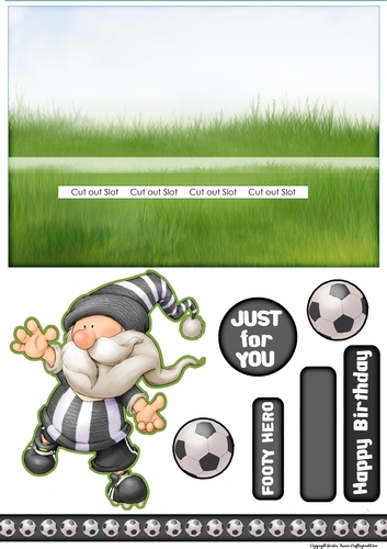 Football Gnome Black and White Stripes Slider