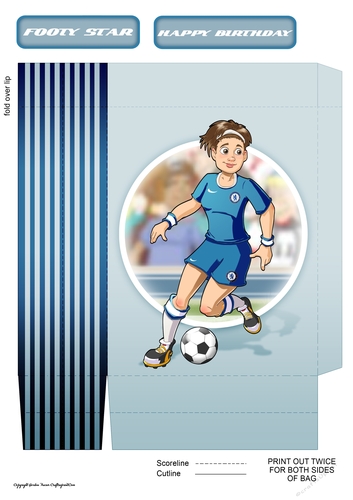 Womens Football Dudess Blue Strip Mini Gift Bag