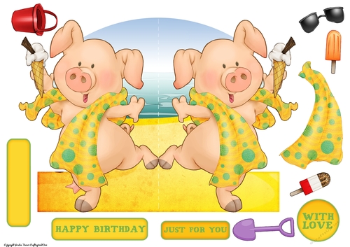 Pigs in Blankets Pip Shaped Card