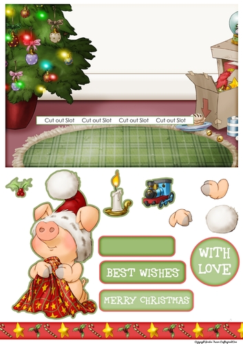 Pigs in Blankets Truffle Christmas Slider Card