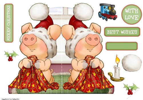 Pigs in Blankets Truffle Christmas Shaped Card