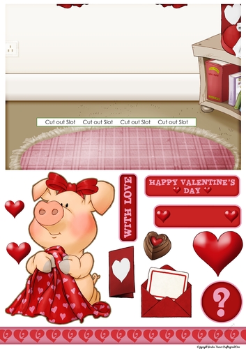Pigs in Blankets Truffle Valentine Slider Card