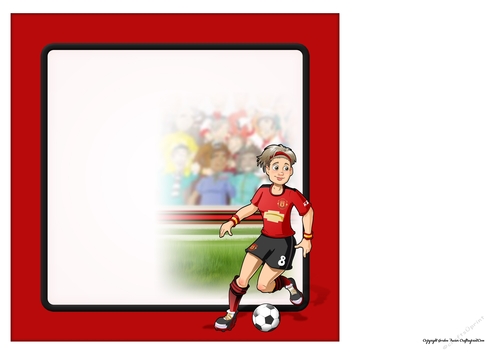 Womens Football Dudess Red, Black, Yellow Strip 8x8 Quick Card Insert