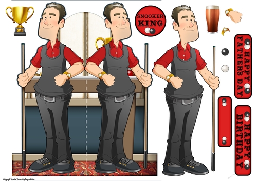 Snooker Dude 2 Shaped Card