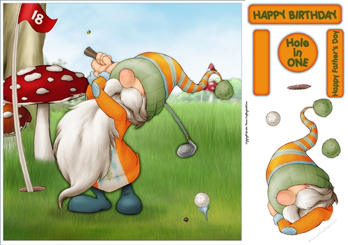 Golf Gnome 8x8 Quick Card