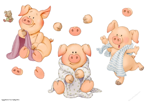 Three Little Pigs Decoupage Sheet