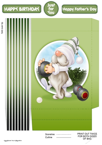 Lawn Bowls Gnome Mini Gift Bag