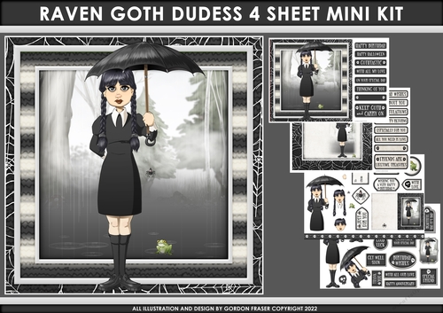 Raven Goth Dudess 4 Sheet Mini Kit