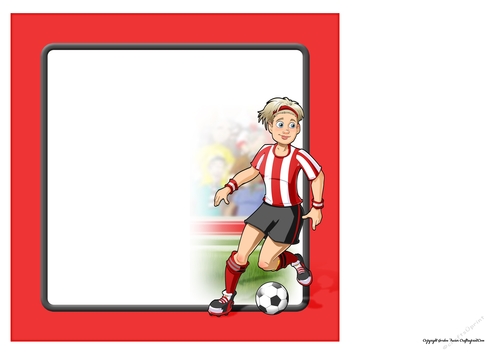 Womens Football Dudess Red, White Strip 8x8 Quick Card Insert