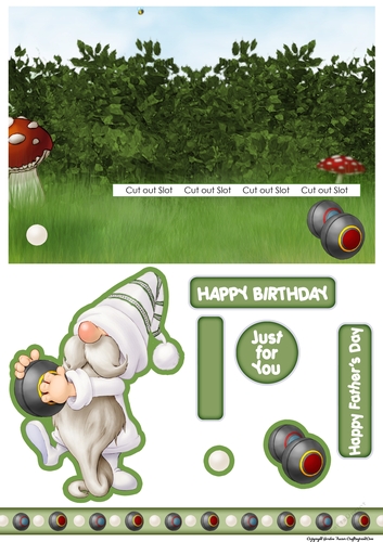 Lawn Bowls Gnome Slider Card
