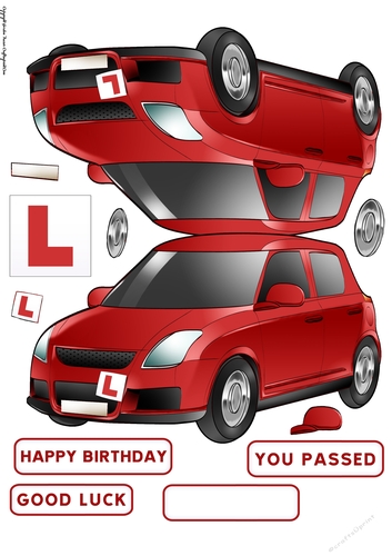 Just Passed Shaped Card