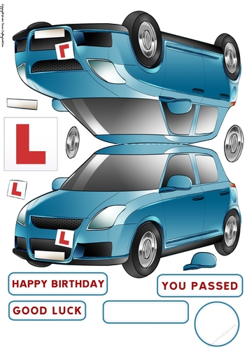 Just Passed (Blue) Shaped Card
