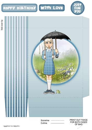 Spring Rain Dudess Mini Gift Bag (Blue)