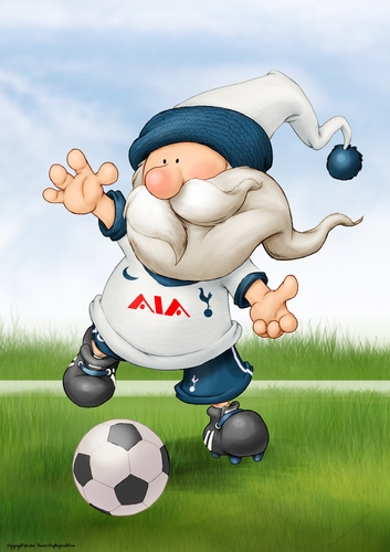 Football Gnome White and Blue A4