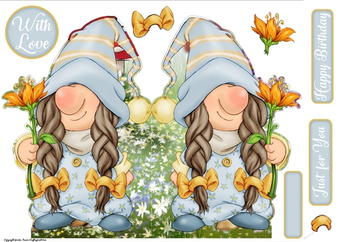 Mrs Gnome Summer (Blue) Shaped