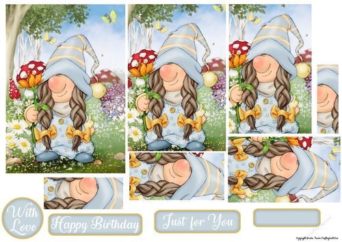 Mrs Gnome Summer (Blue) Pyramid