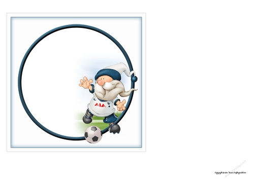 Football Gnome White and Blue 7x7 Quick Card Insert