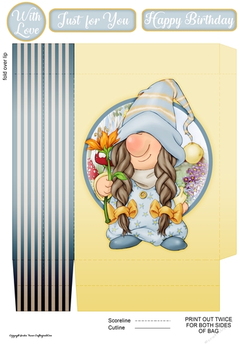 Mrs Gnome Summer (Blue) Mini Gift Bag