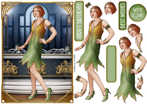 Art Deco Lady Arabella (Green)