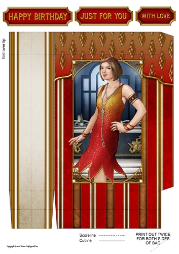 Art Deco Lady Arabella (Red) Mini Gift Bag