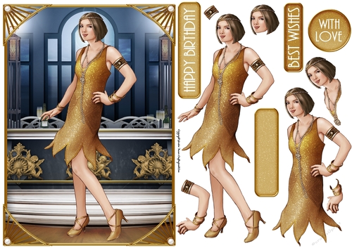 Art Deco Lady Arabella (Gold)