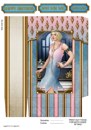 Art Deco Lady Arabella (Blue) Mini Gift Bag