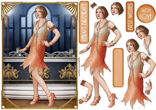Art Deco Lady Arabella (Peach) 