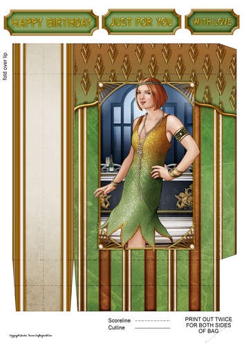 Art Deco Lady Arabella (Green) Mini Gift Bag