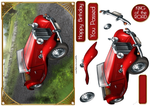 Vintage Sports Car (Red)