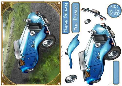 Vintage Sports Car (Blue)
