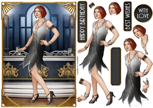 Art Deco Lady Arabella (Black)