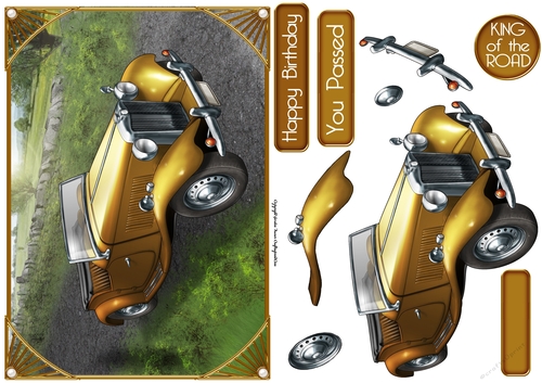 Vintage Sports Car (Gold)