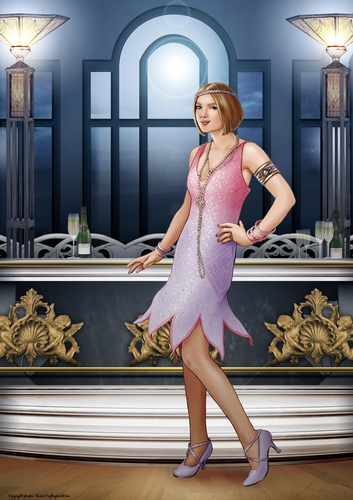 Art Deco Lady Arabella A4 (Lilac)