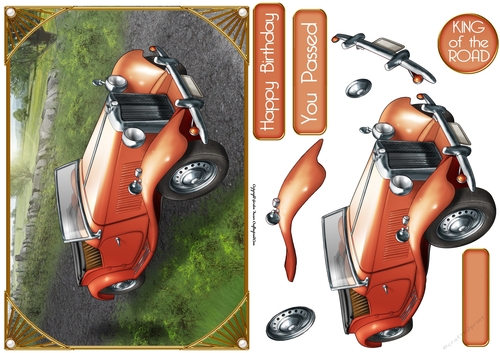 Vintage Sports Car (Peach)