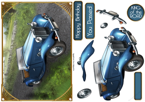 Vintage Sports Car (Dark Blue)