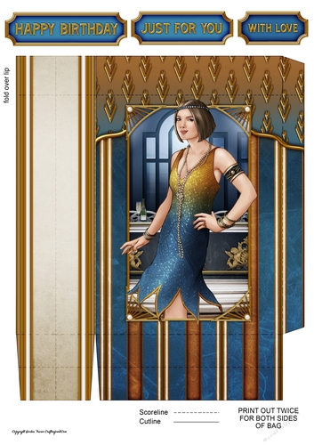 Art Deco Lady Arabella (Dark Blue) Mini Gift Bag
