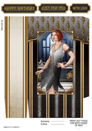 Art Deco Lady Arabella (Black) Mini Gift Bag