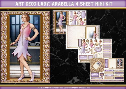 Art Deco Lady Arabella 4 Sheet Mini Kit (Lilac)