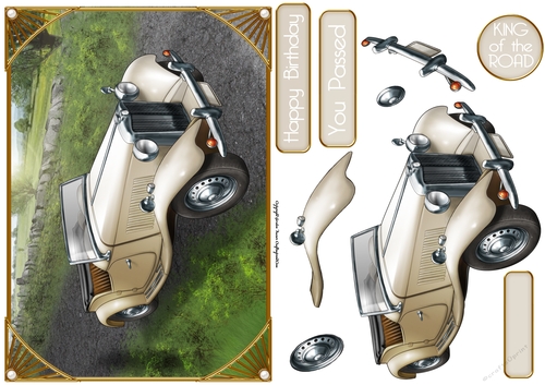 Vintage Sports Car (Cream)