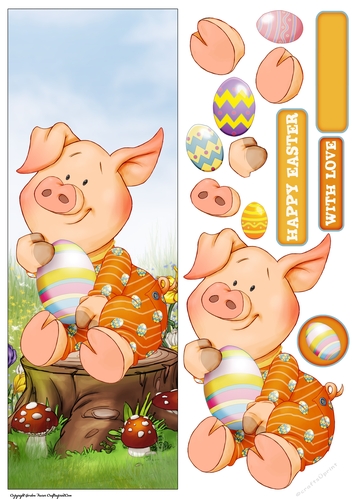 Pigs in Blankets Pumpkin Easter Large Vertical DL