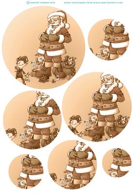 Jolly Santa Vintage Circle Pyramid.