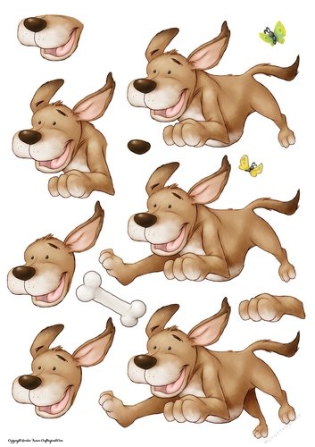 Puppy Love Sandy Decoupage Sheet