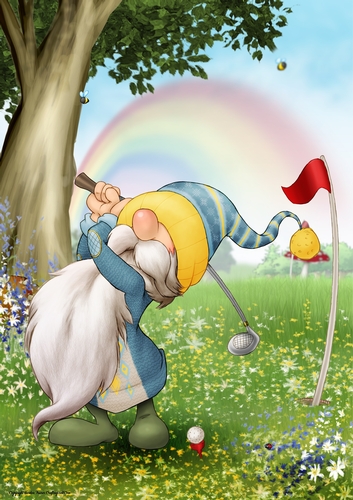 Golf Gnome Blue A4