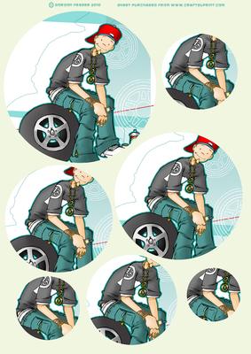 Teen Boy Circle Pyramid.