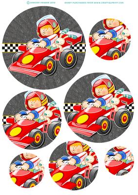 Red Racing Boy Circle Pyramid.