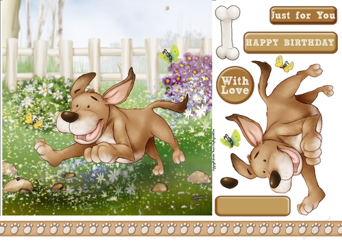 Puppy Love Sandy 7x7 Card Front