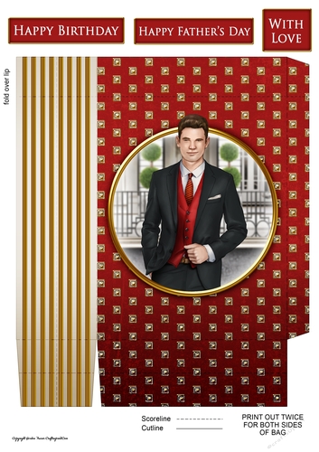 Art Deco Rodrigo Mini Gift Bag (Red)