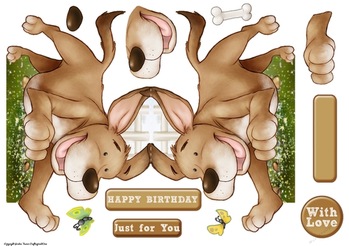Puppy Love Sandy Shaped Card