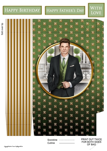 Art Deco Rodrigo Mini Gift Bag (Green)